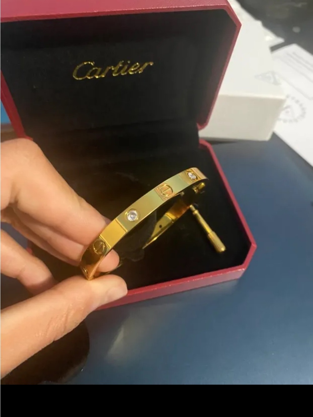 Cartier Yellow Gold Bracelet with Diamonds